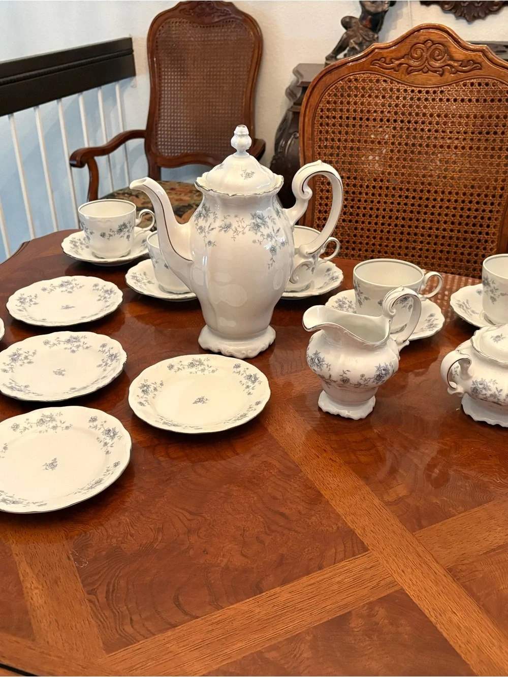 Johann Havilland 23 piece Set for Coffee or Tea service Porcelain Platinum China